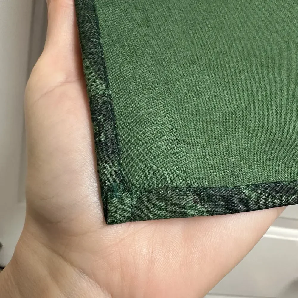 Emerald Green Zina Vasi 100% Cotton Regal Floral Linen Napkin Set of 4 Party